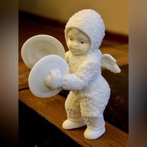 Vintage 1990’s Department 56 Snowbabies Cymbals Player Angel Figurine